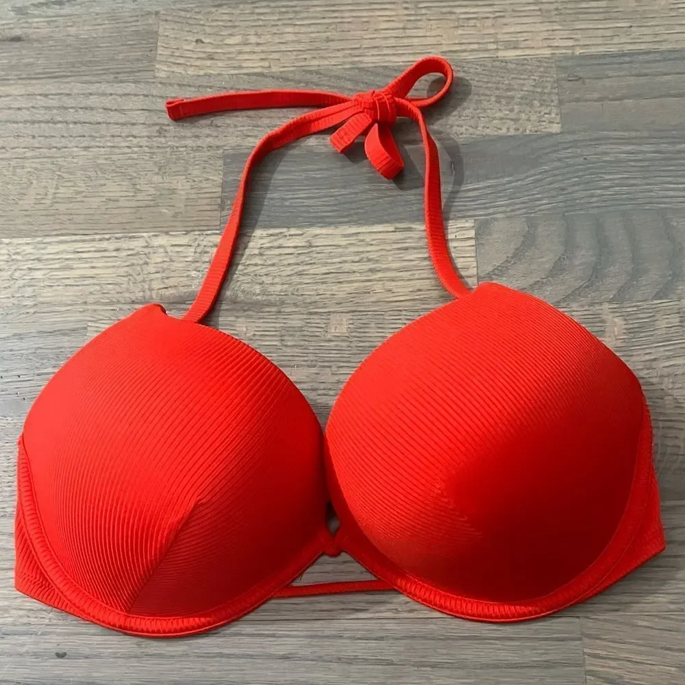 Victorias Secret Swim Bombshell Add-2-Cups Push Up Bikini Top Flame